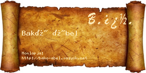 Bakó Ábel névjegykártya