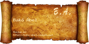 Bakó Ábel névjegykártya