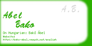 abel bako business card