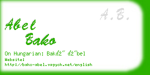 abel bako business card